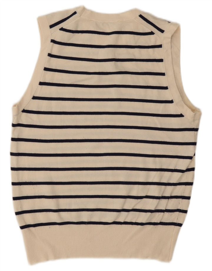 Zara Damen Weste Tank Top UK 16 Large Beige gestreift