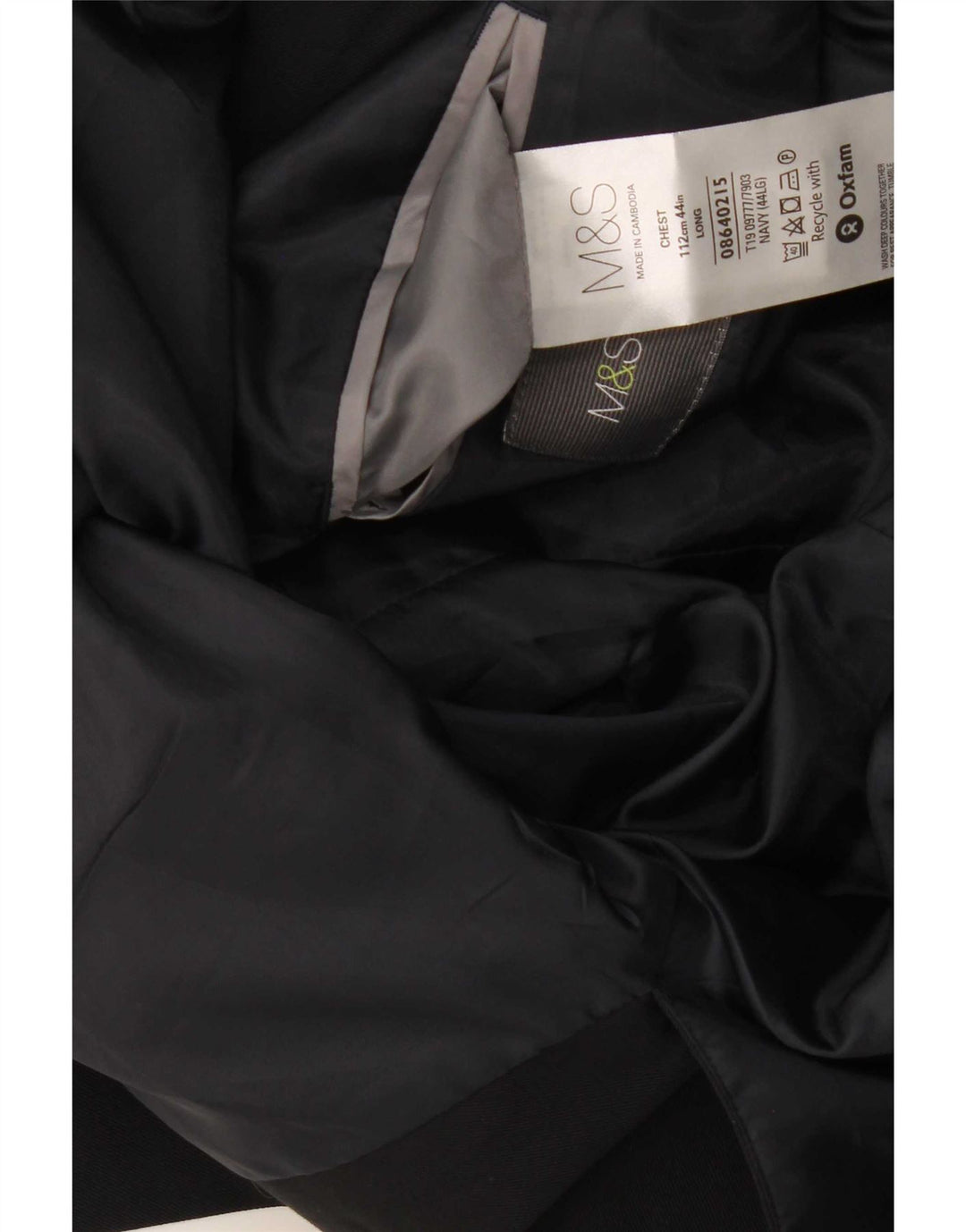 Marks & Spencer Herren-Blazer, lang, mit 2 Knöpfen, UK 44, XL, Marineblau