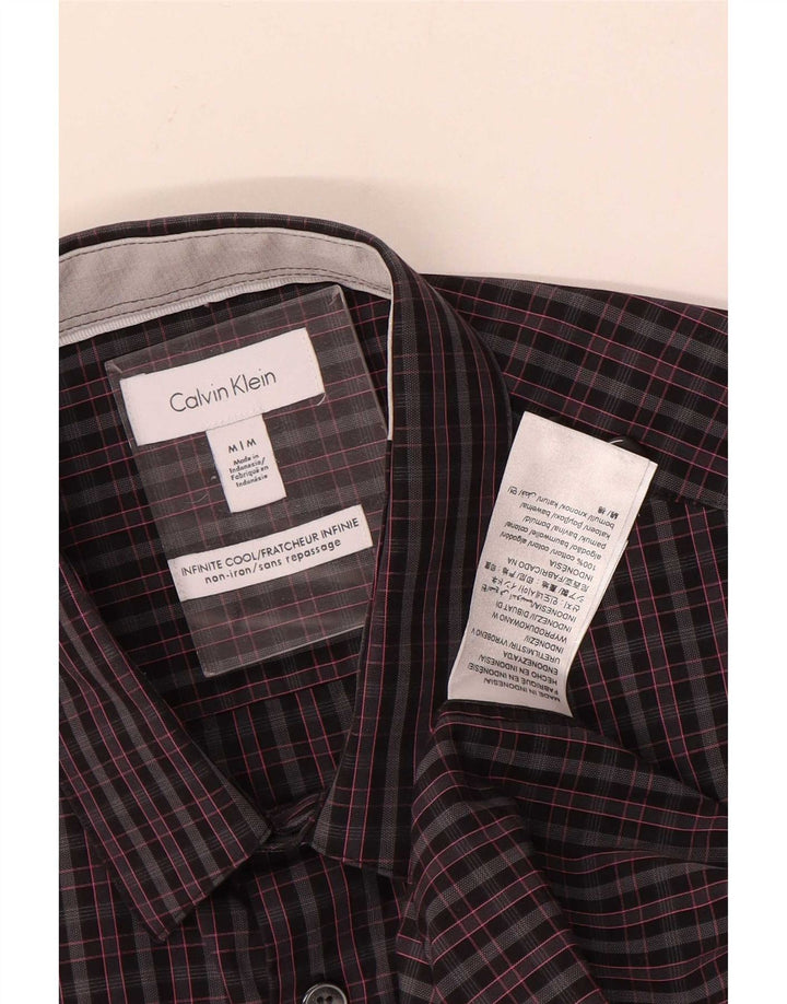 Calvin Klein Herrenhemd aus mittelgrauer Karo-Baumwolle