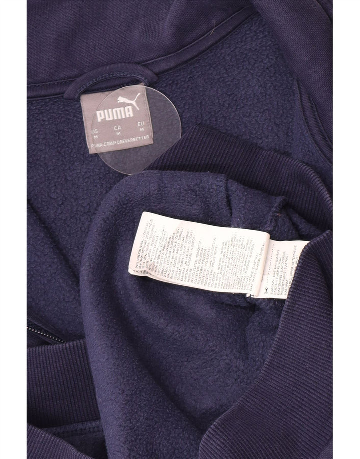 Puma Herren-Trainingsanzug-Top-Jacke aus Baumwolle in mittlerem Marineblau
