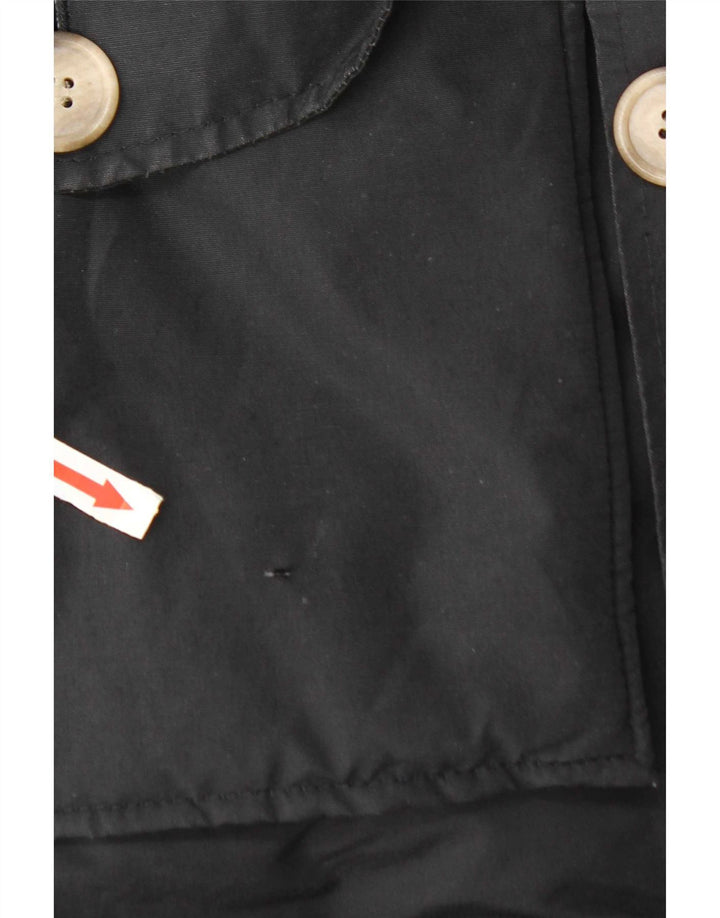 Woolrich Herren-Parka mit Kapuze, UK 40, Größe L, Schwarz, Baumwolle