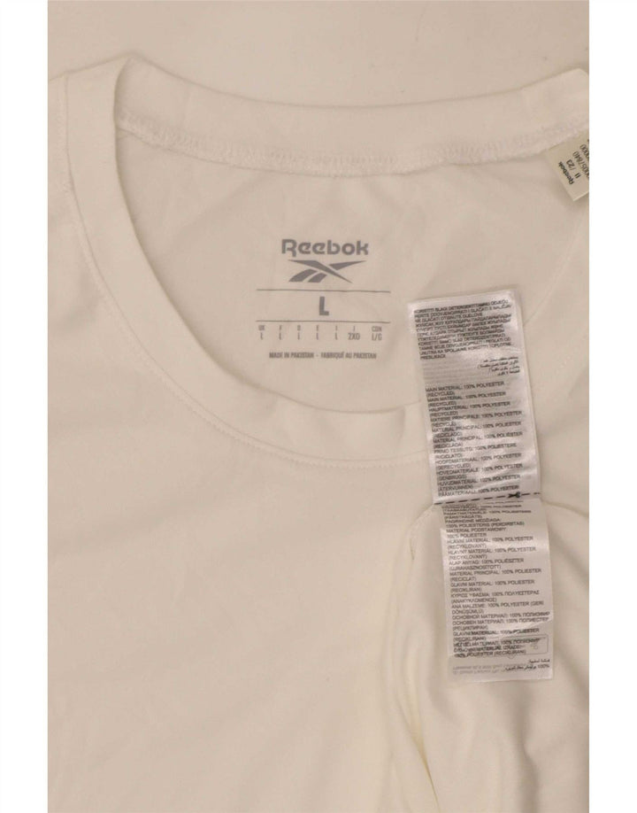 Reebok Herren T-Shirt Top Large Weiß Polyester