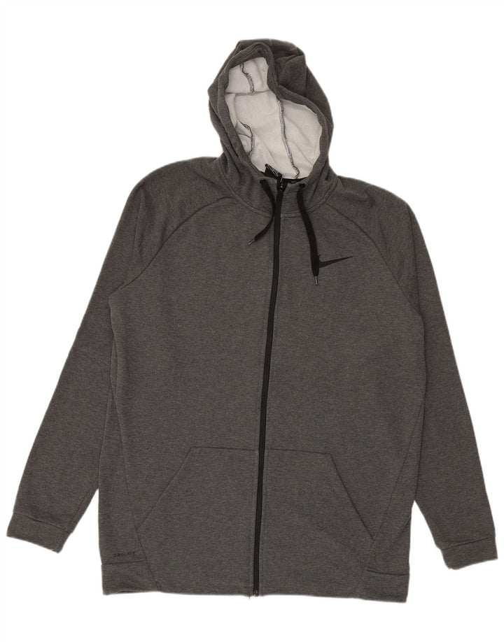 NIKE Herren Dri Fit Zip Hoodie Pullover XL Grau Polyester