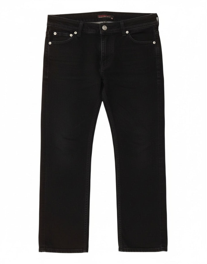 Guess Damen-Cropped-Jeans, W28, L23, schwarze Baumwolle