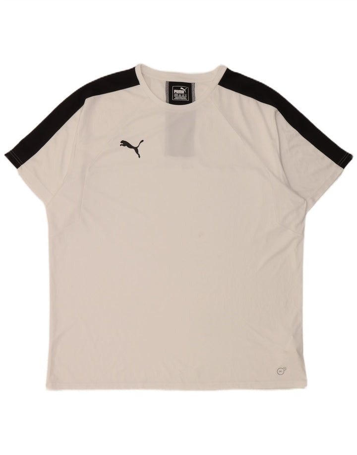 PUMA Herren T-Shirt Top 2XL Weiß Colourblock Polyester