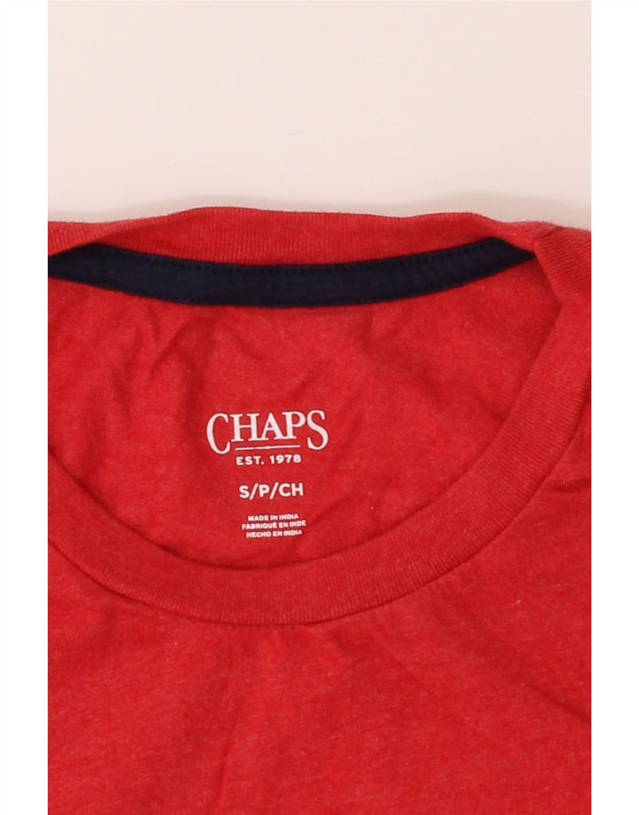 CHAPS Mens T-Shirt Top Small Red Striped Cotton Vintage Chaps and Second-Hand Chaps from Messina Hembry 