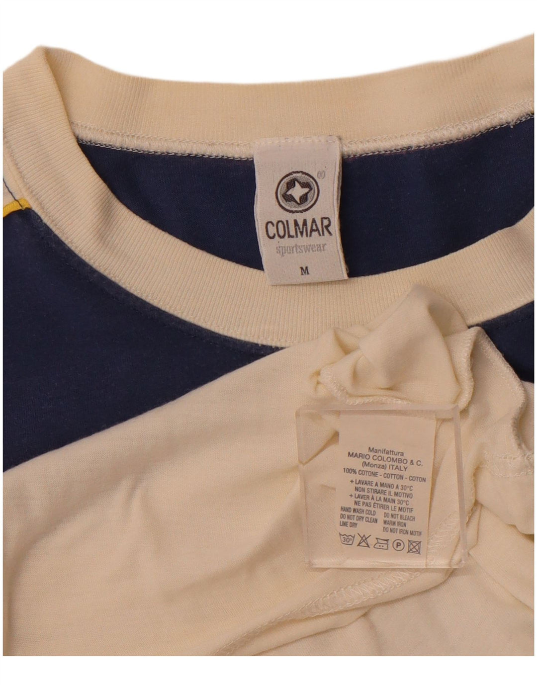 COLMAR Herren Grafik-T-Shirt-Oberteil, Mittelweiß, Colourblock-Baumwolle, Sport