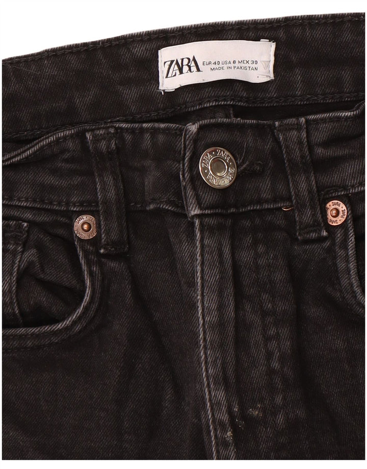 Zara Damen Straight Jeans EU 40 Medium W30 L26 Schwarz