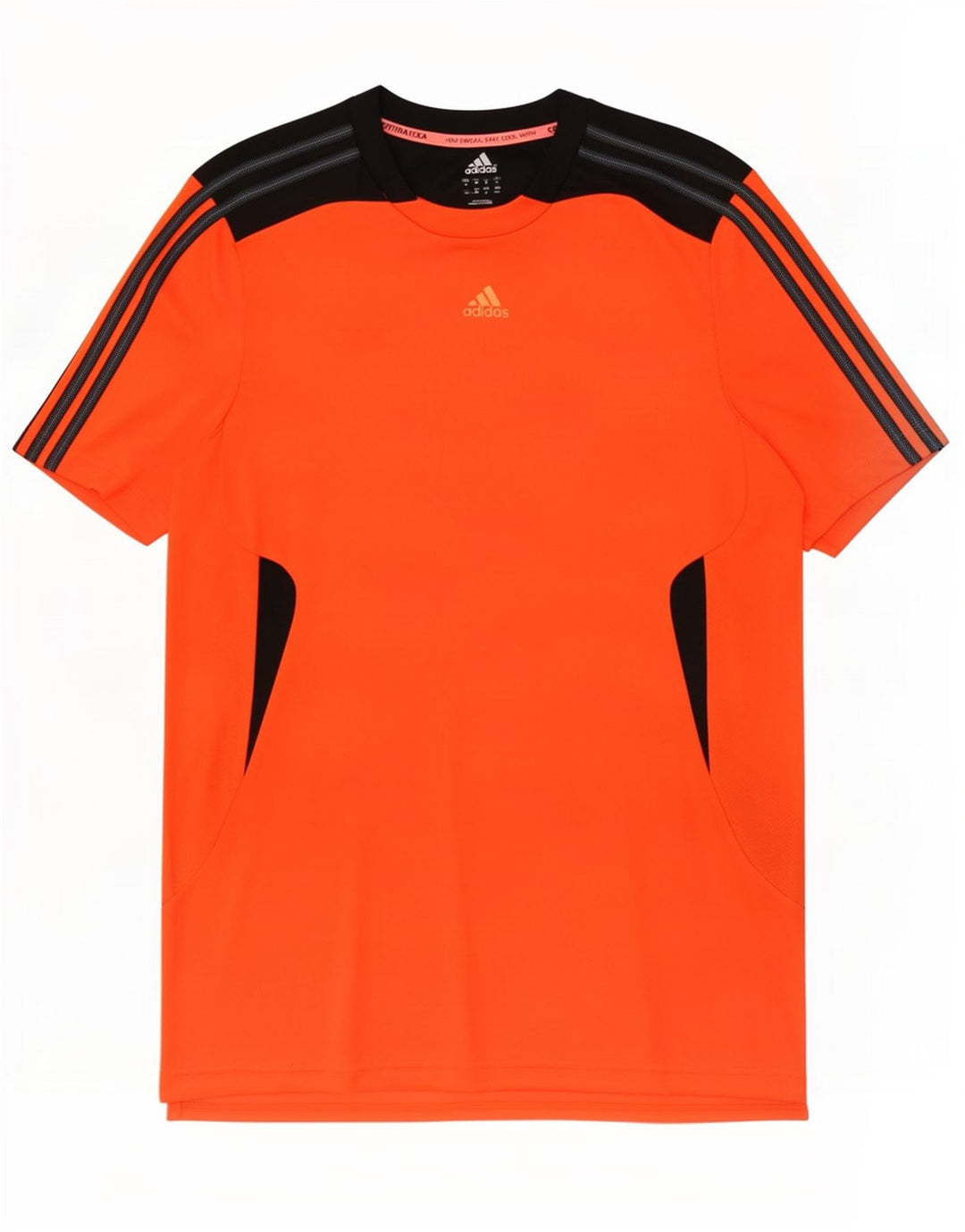 Adidas Herren Climacool T-Shirt-Oberteil Mittelorangefarbenes Farbblock-Polyester
