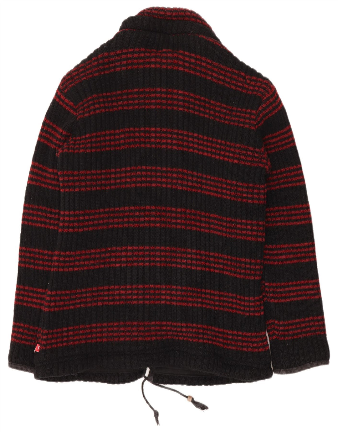 HIMALAYA Herren Strickjacke XL Schwarz gestreifte Wolle