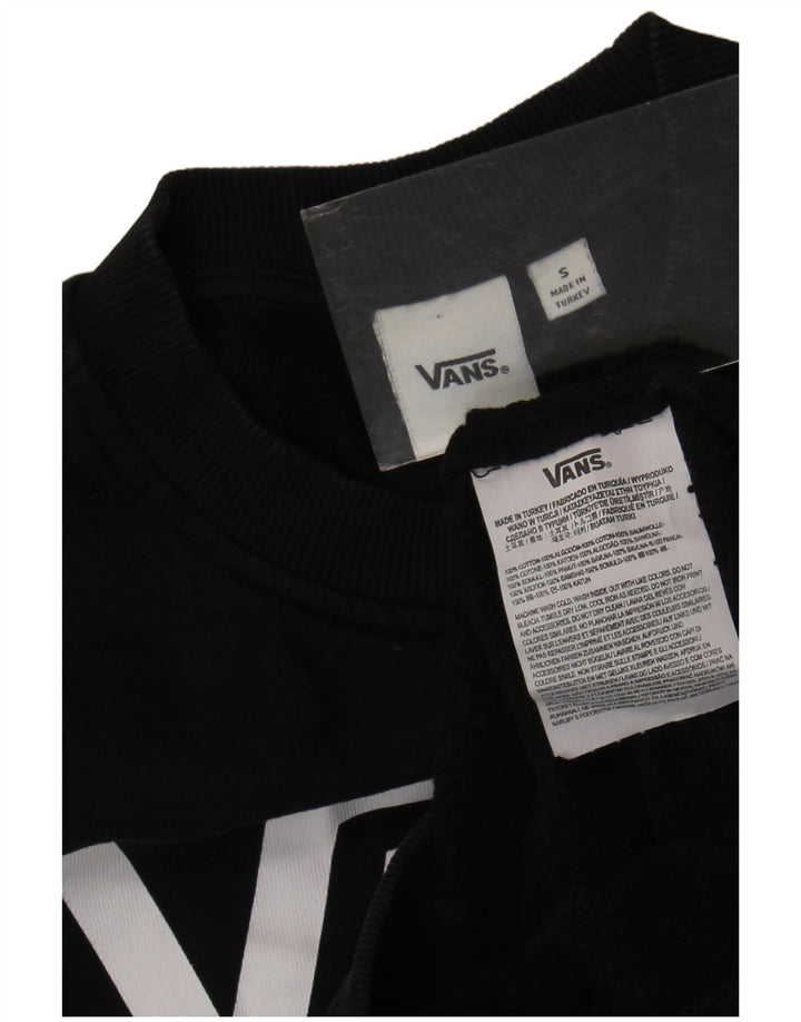 Vans Damen Grafik-Sweatshirt-Pullover UK 10 Small Schwarz Baumwolle