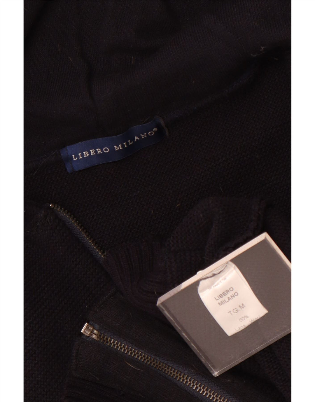 Libero Milano Damen-Cardigan mit Kapuze, UK 14, mittlere schwarze Wolle