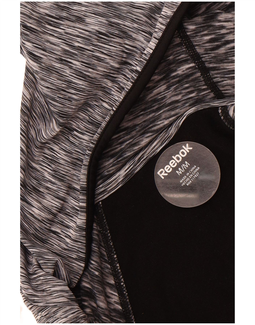 REEBOK Womens Zip Hoodie Sweater UK 12 Medium Black Colourblock