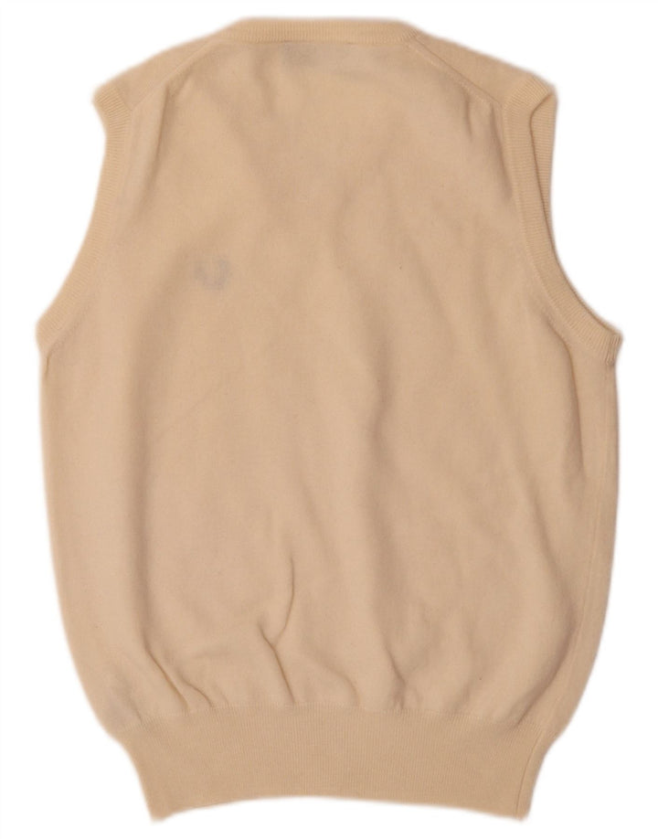 Fred Perry Herren Weste Tank Top Small Beige Wolle