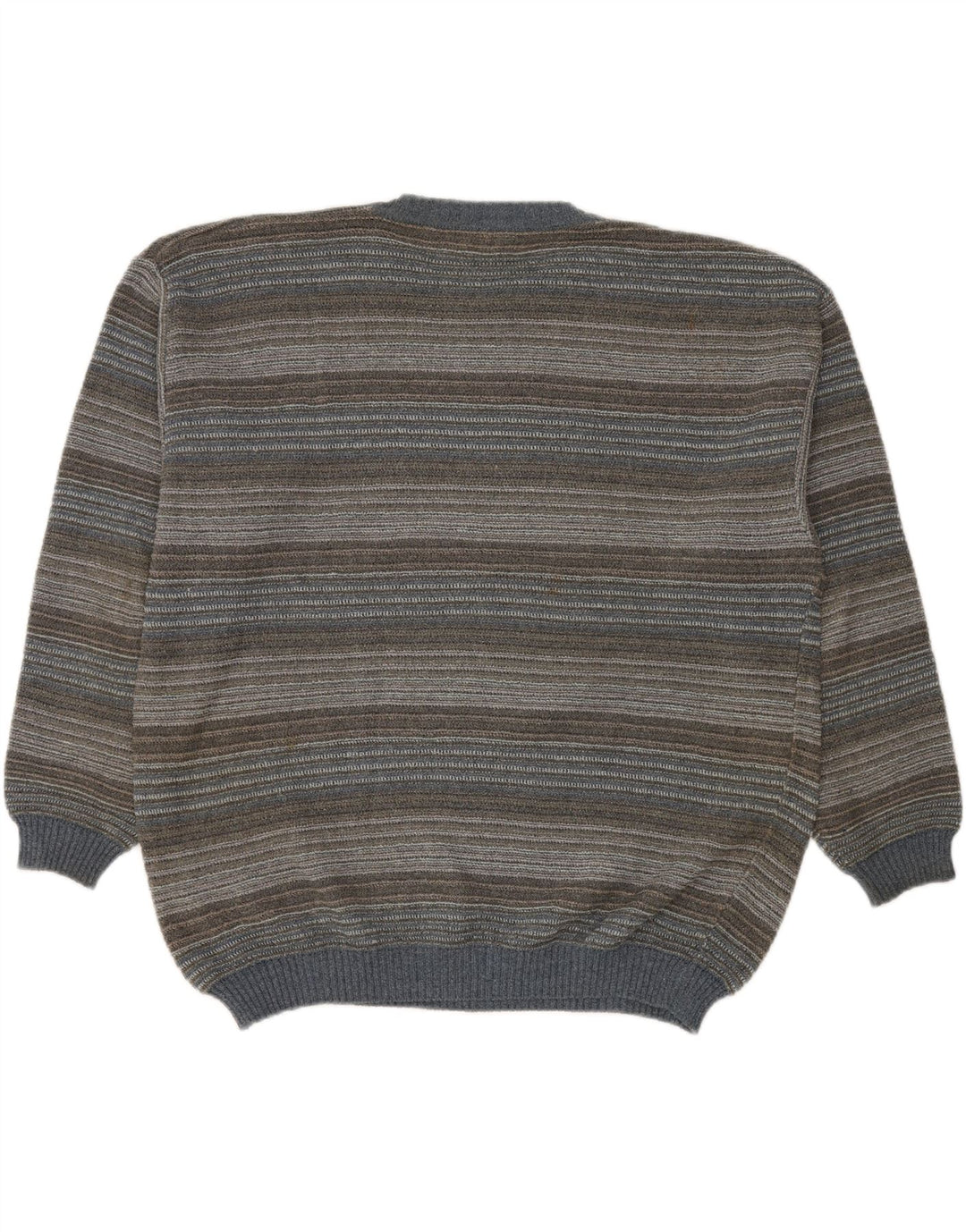 RODES Herren-Pullover mit Rundhalsausschnitt, 2XL, mehrfarbig, gestreift, Baumwolle