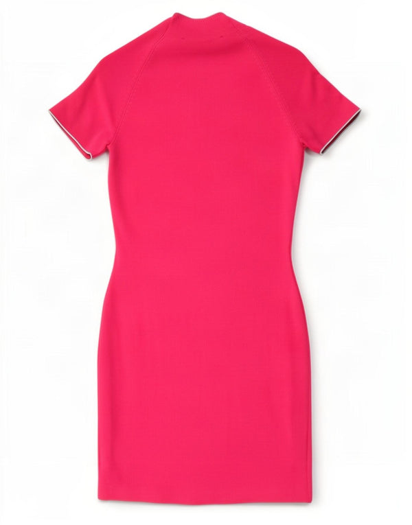 Zara Damen Figurbetontes Kleid UK 10 Small Rosa Viskose