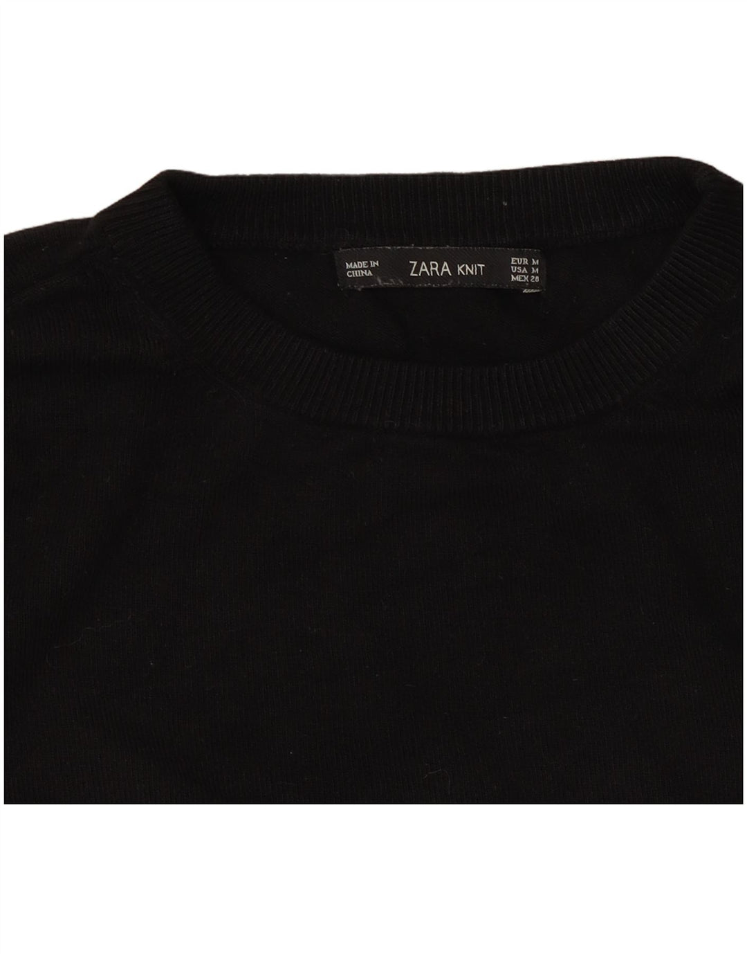 Zara Damen-Pullover mit Rundhalsausschnitt, Gr. 12, mittelschwarz