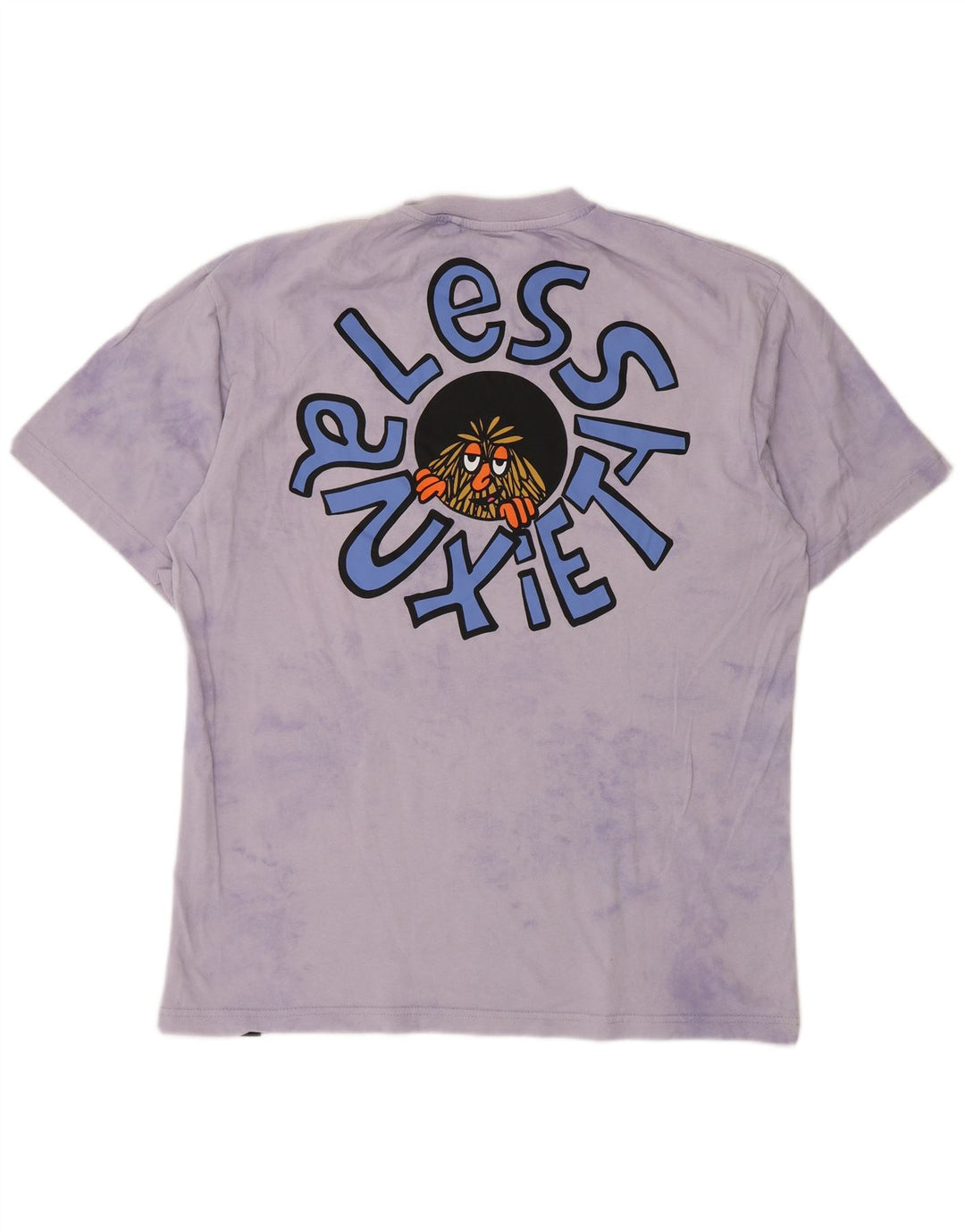Pull & Bear Herren-T-Shirt mit Grafik, mittelviolettes Batikmuster