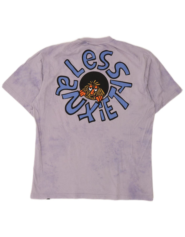 Pull & Bear Herren-T-Shirt mit Grafik, mittelviolettes Batikmuster