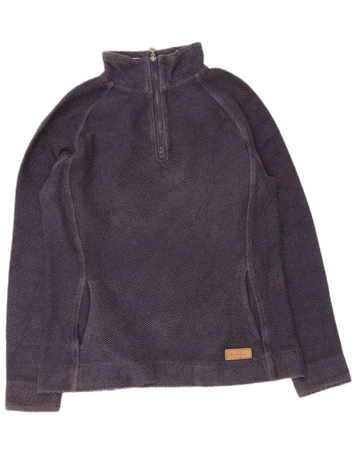 Weird Fish Damen-Sweatshirt mit Reißverschluss am Hals, UK 12, mittelmarineblaue Baumwolle