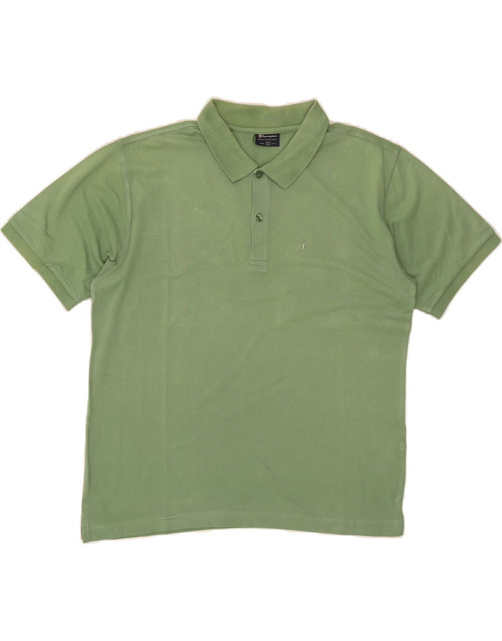 CHAMPION Mens Polo Shirt Large Green Cotton Vintage Champion and Second-Hand Champion from Messina Hembry 