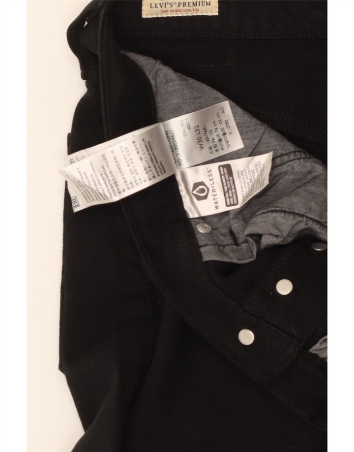 Levi's Herren 501 Straight Casual Hose W30 L32 Schwarze Baumwolle