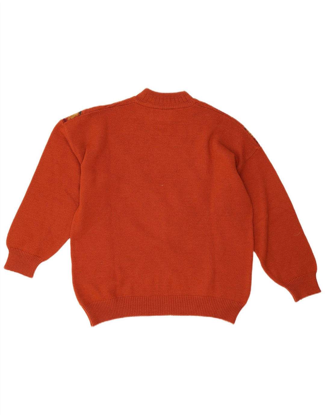 Vintage Herren Rollkragenpullover Pullover Große orange geometrische Wolle