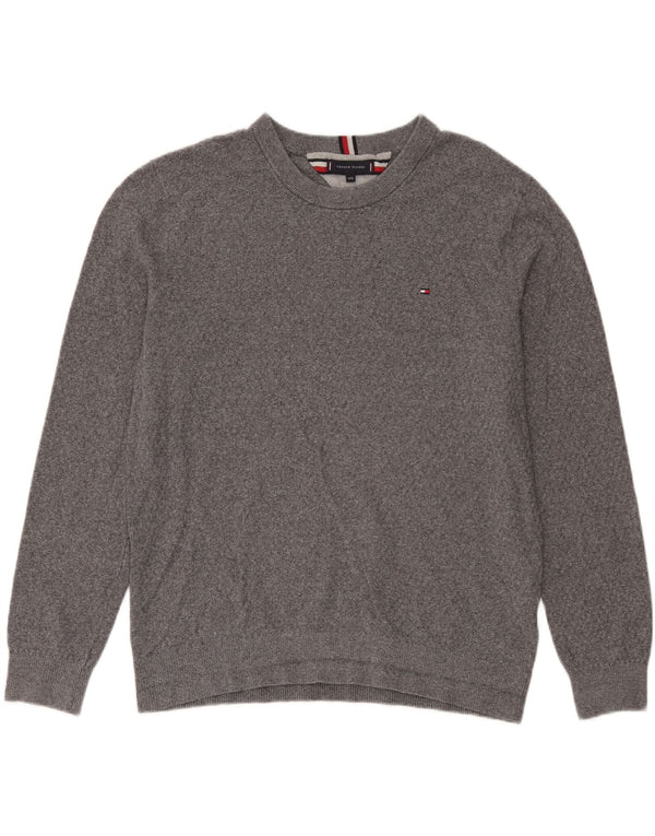 Tommy Hilfiger Herren-Pullover mit Rundhalsausschnitt, 3XL, graue Baumwolle
