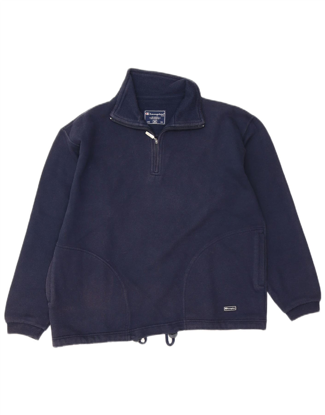 CHAMPION Damen-Sweatshirt mit Reißverschluss am Hals, UK 14, mittelmarineblaue Baumwolle