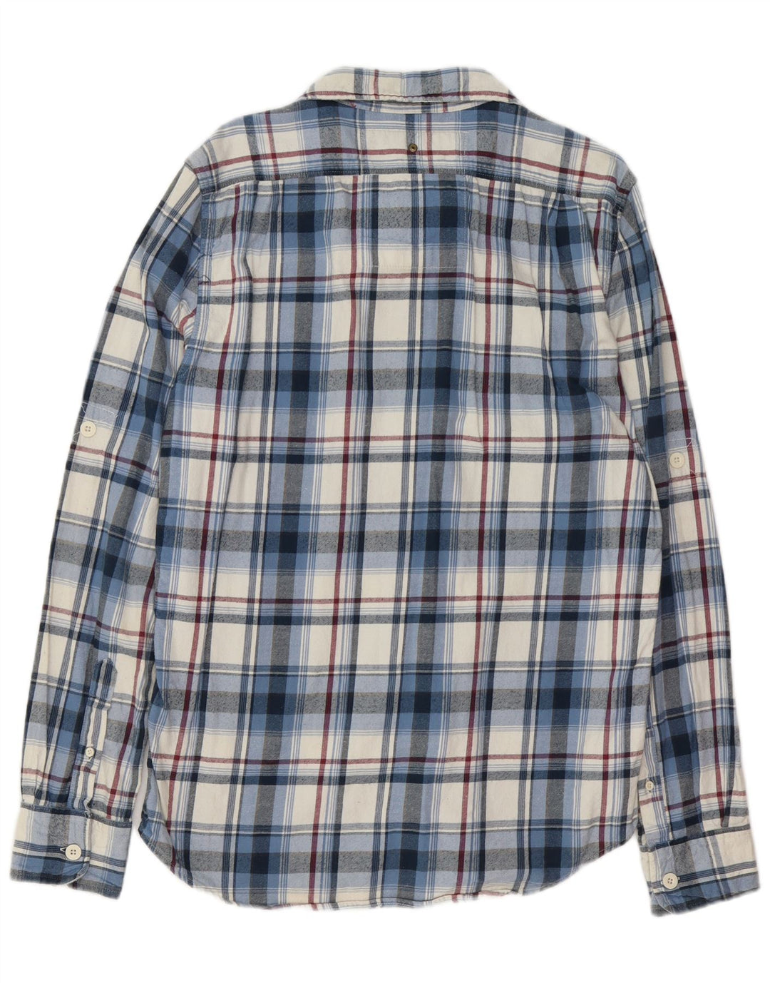 SUPERDRY Herren-Flanellhemd XL, blau karierte Baumwolle