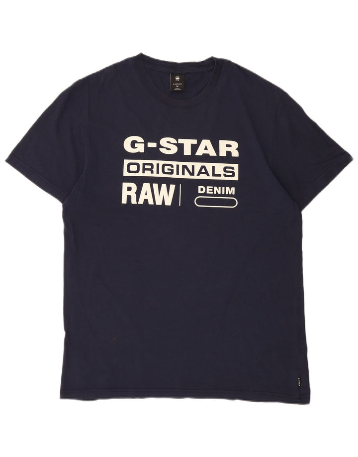 G-Star Herren Grafik-T-Shirt-Oberteil aus Baumwolle in mittlerem Marineblau