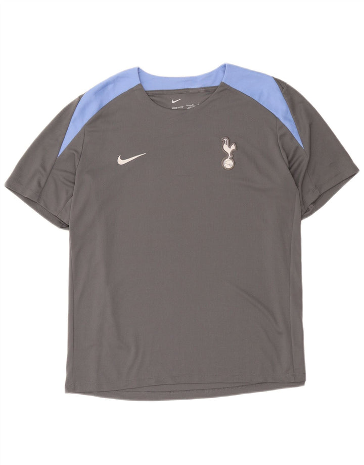 Nike Herren Dri Fit T-Shirt Top XL Graues Colourblock-Polyester