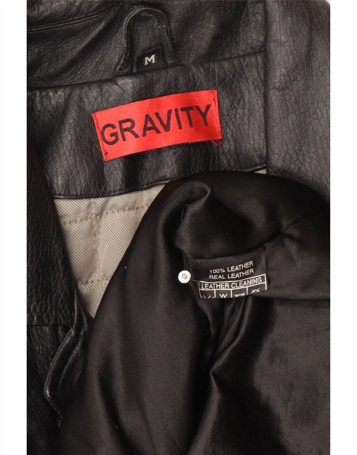 Vintage Herren Lederjacke UK 38 Mittelschwarzes Leder