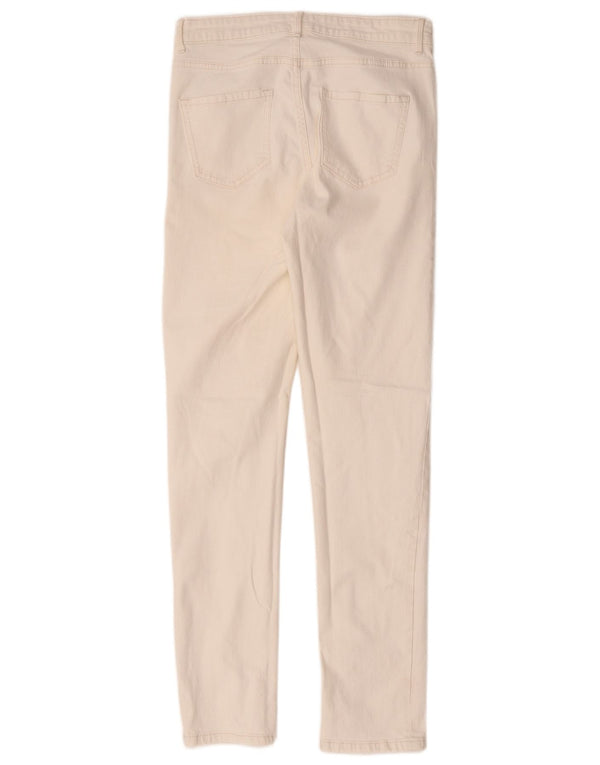 Marks & Spencer Damen The Lily Slim Jeans UK 10 Small W28 L30 Weiße Baumwolle