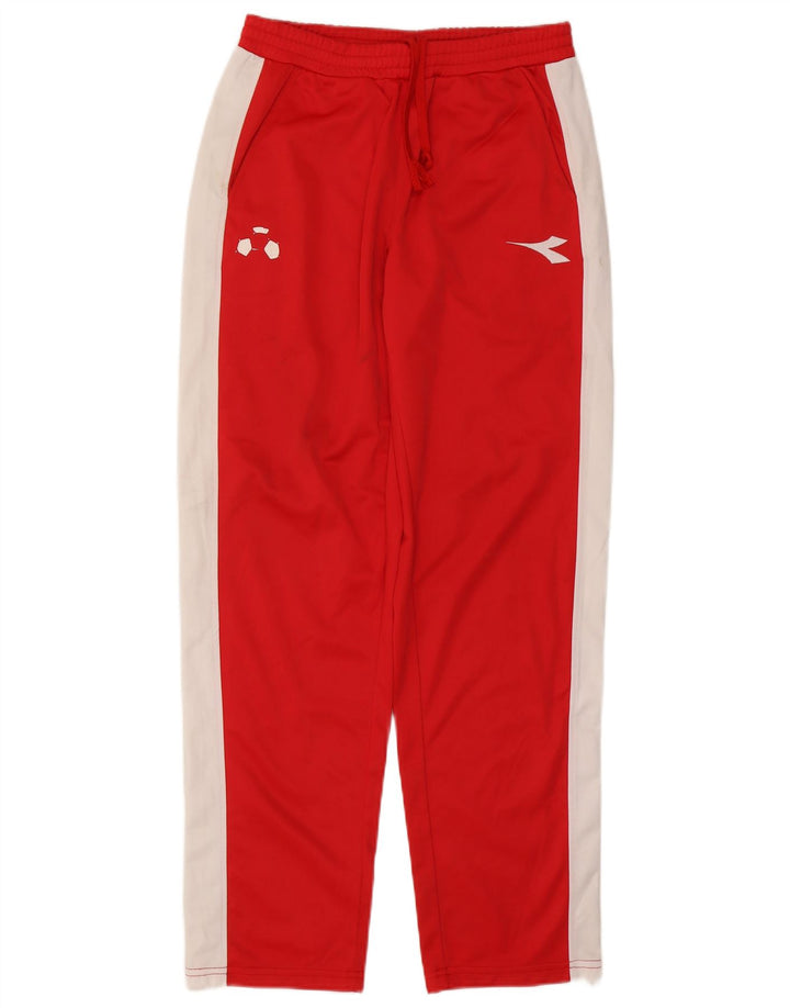 Diadora Herren-Trainingshose aus mittelrotem Colourblock-Polyester