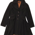 Topshop Damen-Prinzessinnenmantel UK 12 Mittelschwarze Wolle