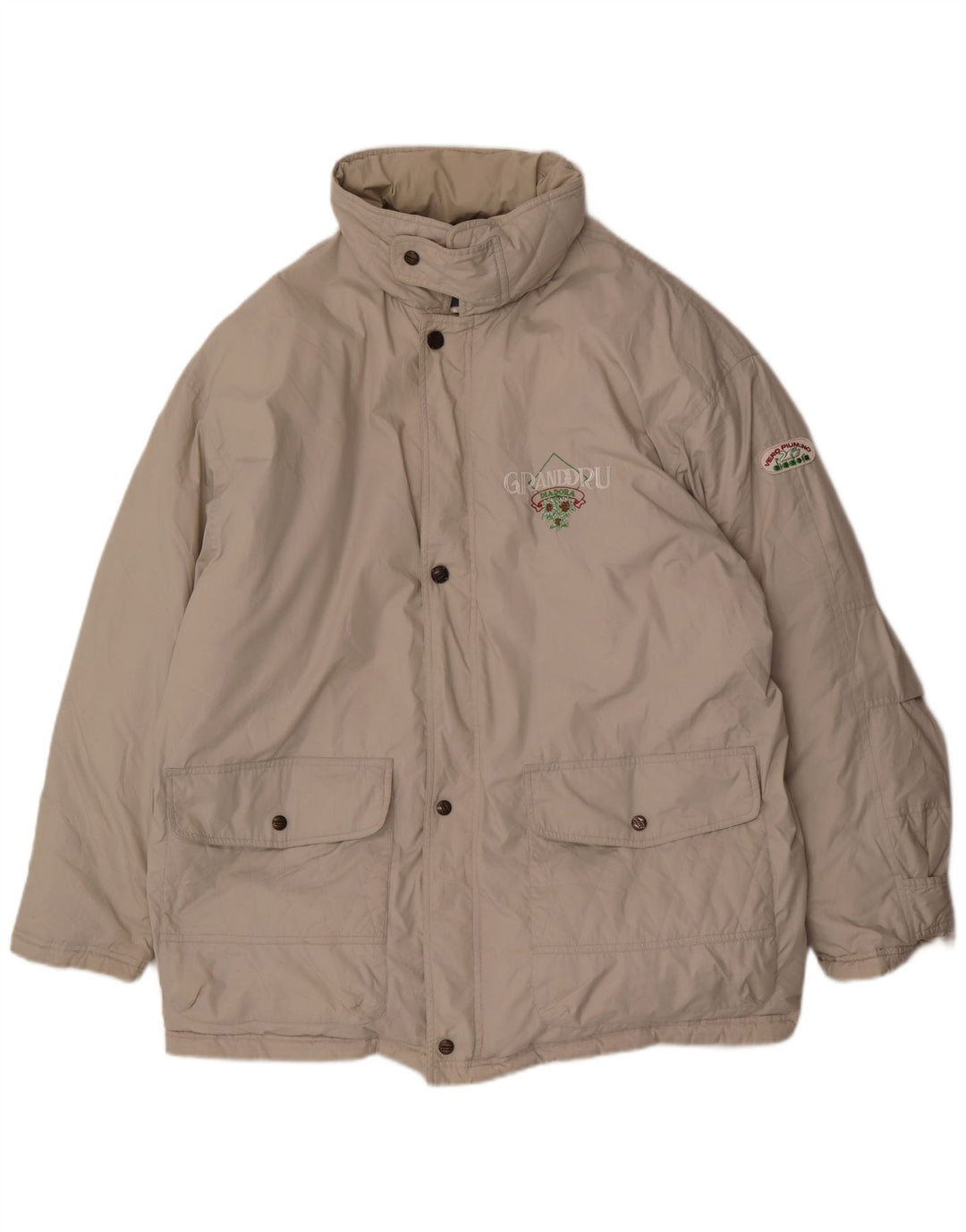 Diadora Herren Loose Fit Wattierte Jacke UK 42 XL Grau Polyester