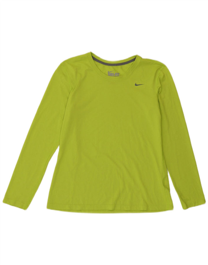 Nike Damen Dri Fit Regular Fit Top Langarm UK 14 Mittelgrün