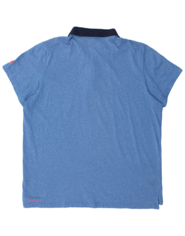 ADIDAS Mens Climalite Polo Shirt XL Blue Striped