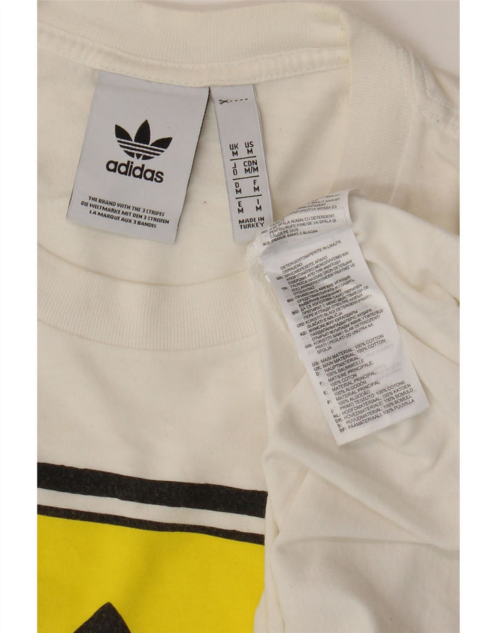 ADIDAS Herren Grafik-T-Shirt-Oberteil aus mittelweißer Baumwolle