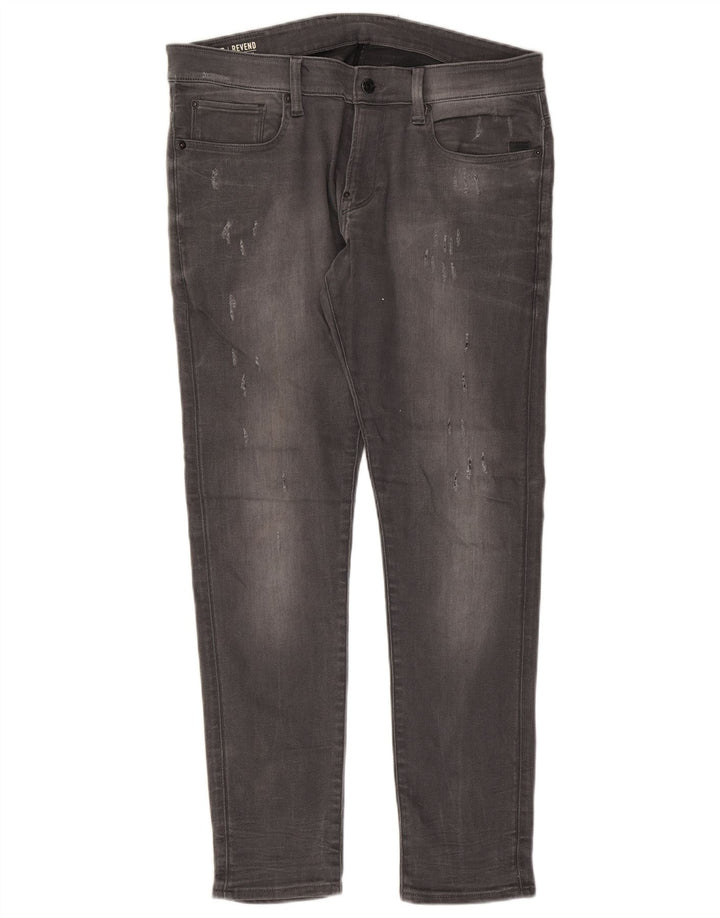 G-Star Herren Distressed Super Slim Jeans W36 L32 Graue Baumwolle