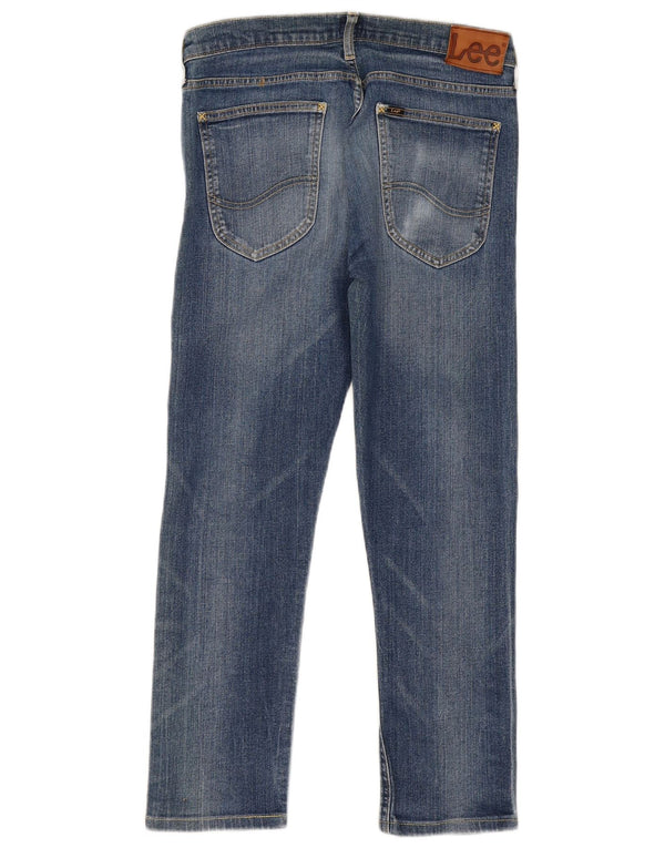 Lee Damen Luke Slim Jeans W32 L28 Blaue Baumwolle