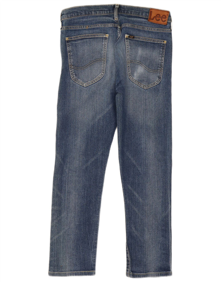 Lee Damen Luke Slim Jeans W32 L28 Blaue Baumwolle