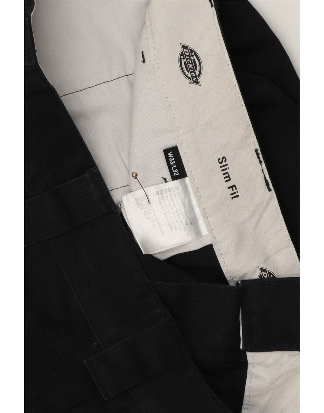 Dickies Herren Slim Fit Chinohose W33 L32 Schwarz Polyester