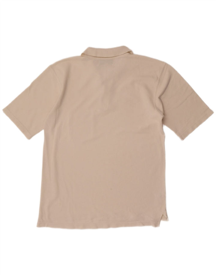 Barbour Herren-Poloshirt, groß, cremefarbene Baumwolle