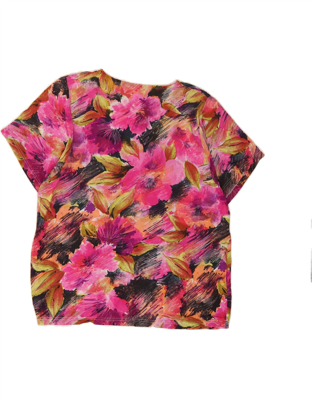 VINTAGE Womens Blouse Top UK 14 Medium Pink Floral Vintage Vintage and Second-Hand Vintage from Messina Hembry 