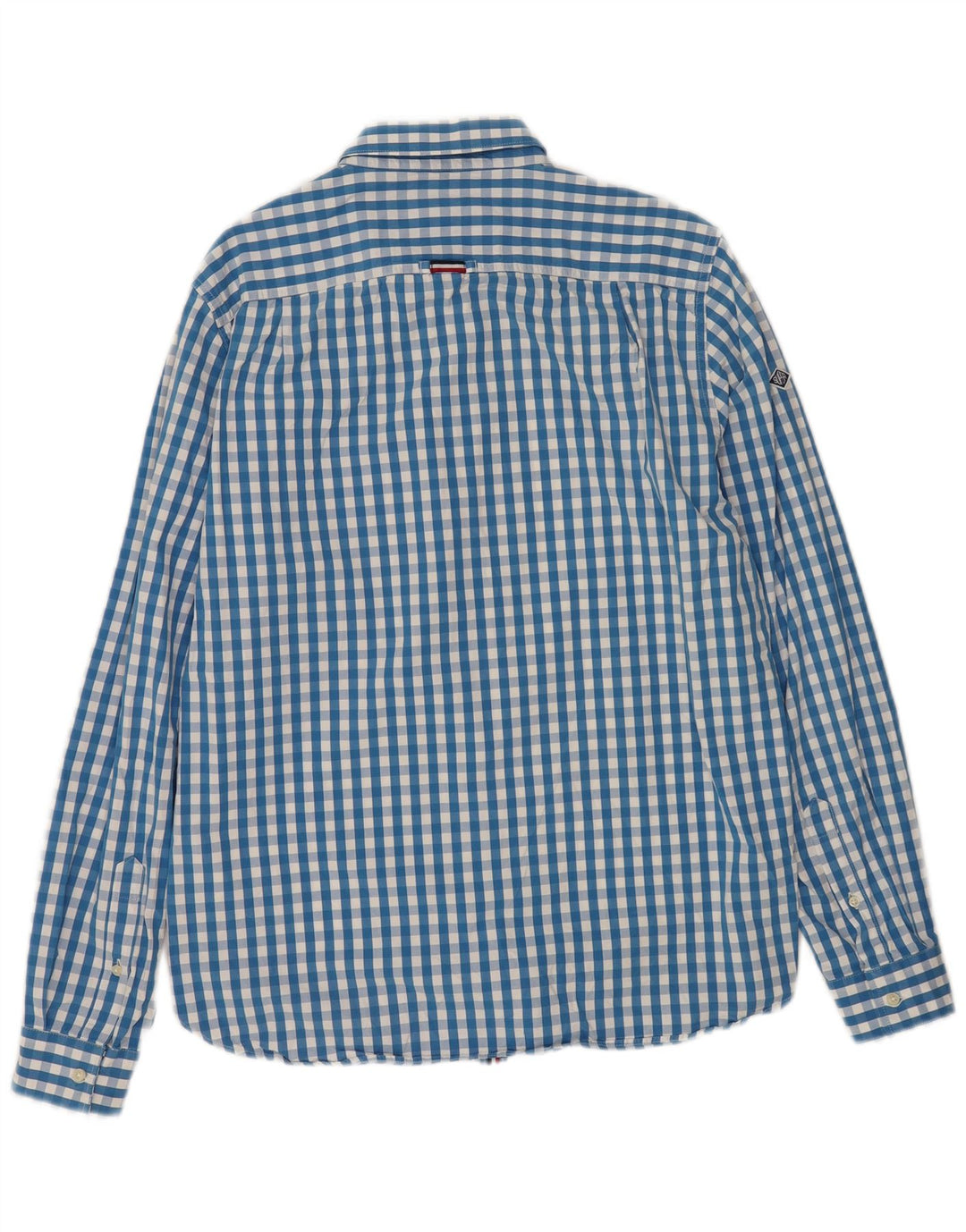 Superdry Herren-Hemd XL aus blauer Gingham-Baumwolle