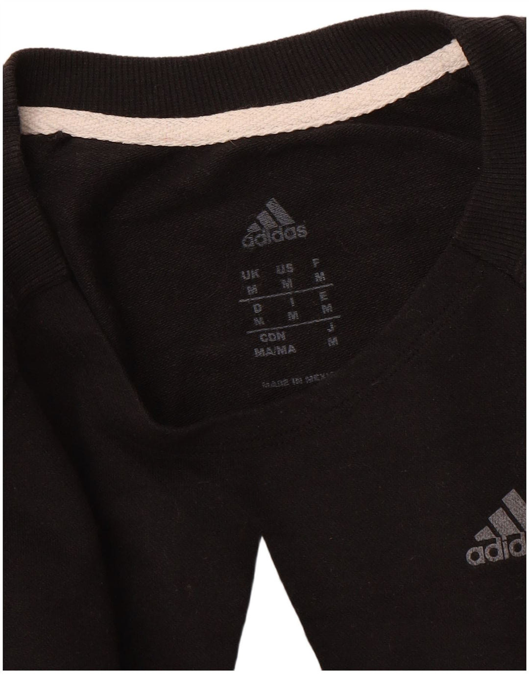 ADIDAS Womens Graphic Sweatshirt Jumper UK 14 Medium Black Geometric