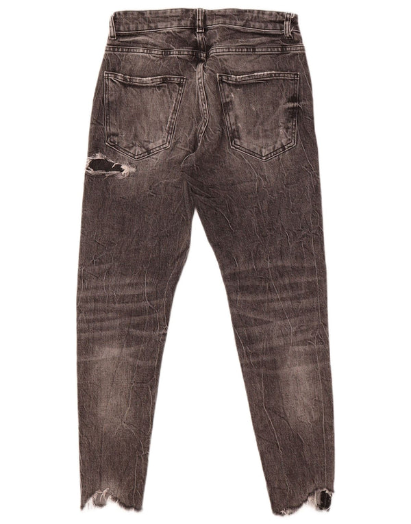 Zara Herren Distressed Skinny Jeans EU 38 Small W30 L27 Schwarze Baumwolle
