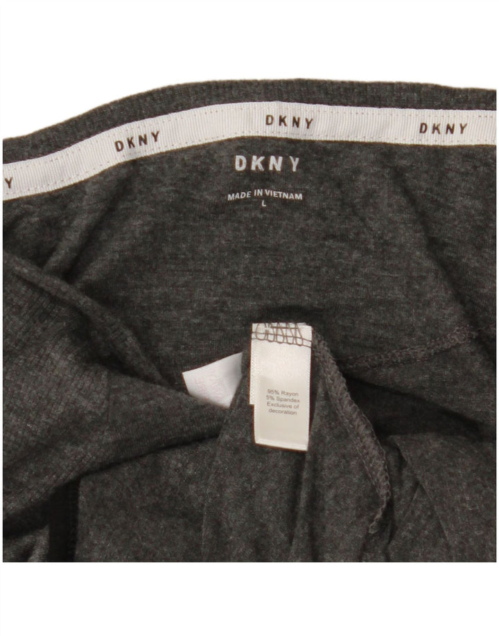 DKNY Damen Schulterfreies Top Langarm UK 16 Large Grau Rayon